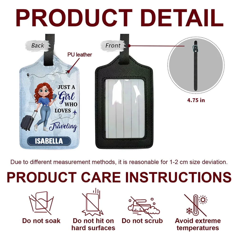 Personalized Luggage Tag for Women - Travel Lover Gift Travel Gear MagicInPrints