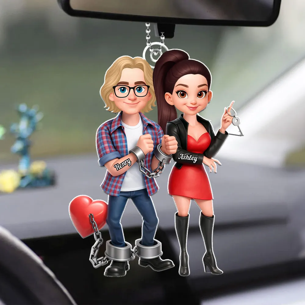 Custom Couple Car Ornament for Lovers - Romantic Gift Car Hanger MagicInPrints