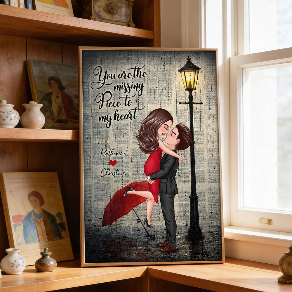 Personalized Romantic Couple Illustration Print - Anniversary Gift Poster or Canvas MagicInPrints