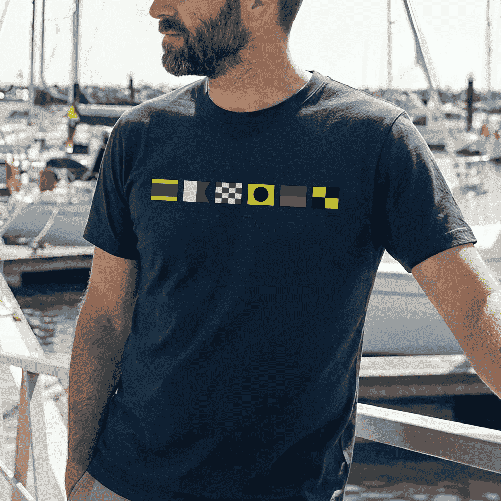 Nautical Signal Flags T-Shirt for Men - Casual Maritime Style Cloth MagicInPrints