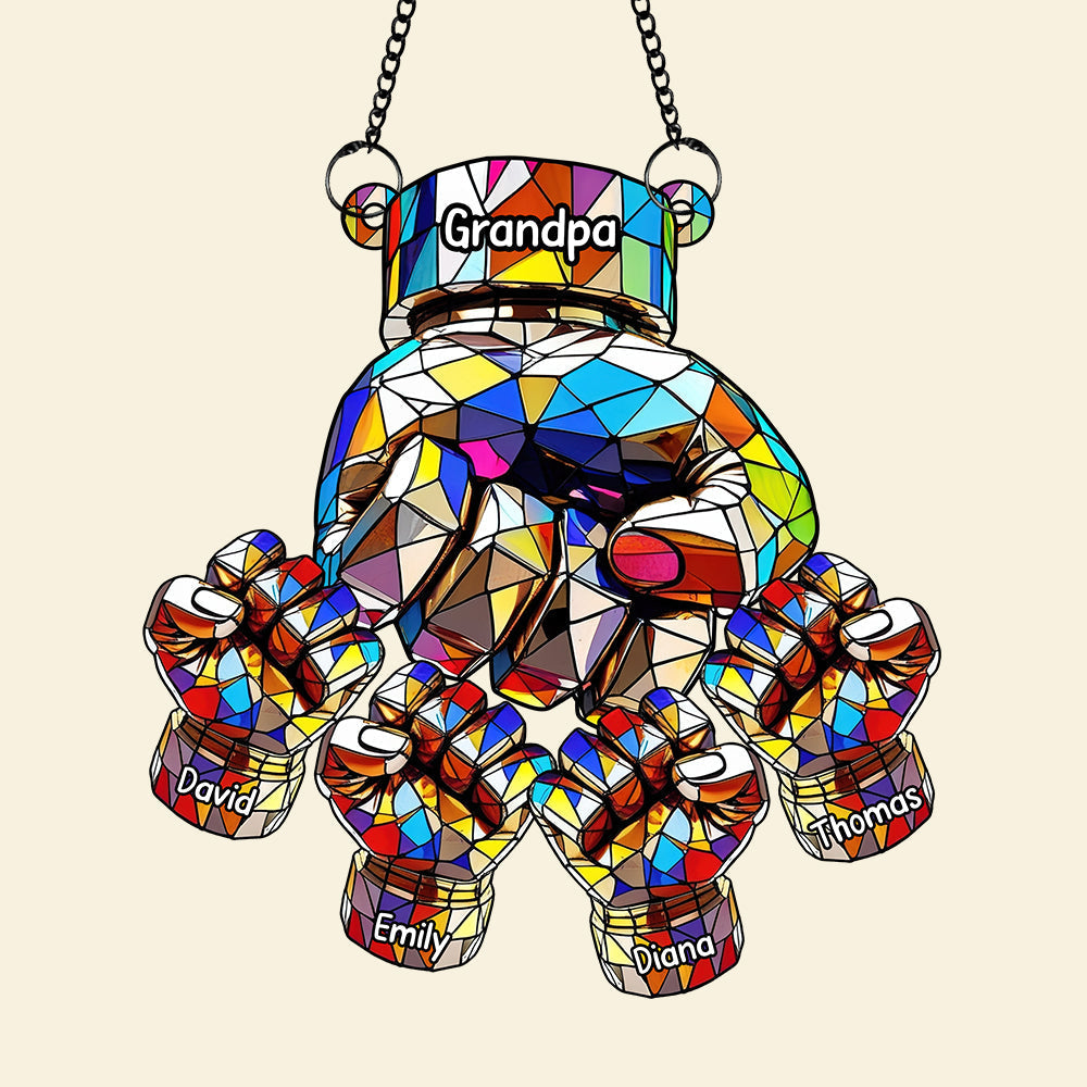 Fist Bump Suncatcher Ornament - Personalized Gifts For Grandpa Ornament MagicInPrints