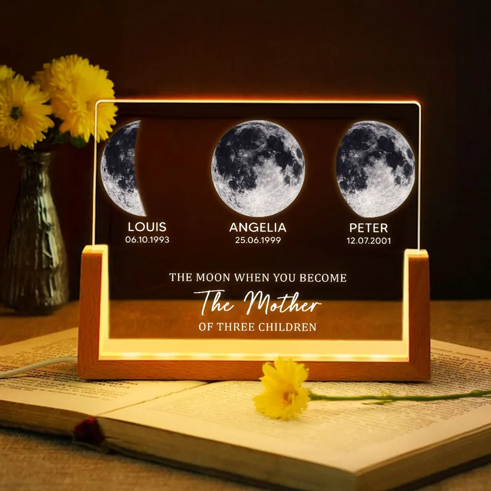 Personalized Moon Phase Acrylic Plaque for Mothers - Sentimental Gift for Family Plaque MagicInPrints