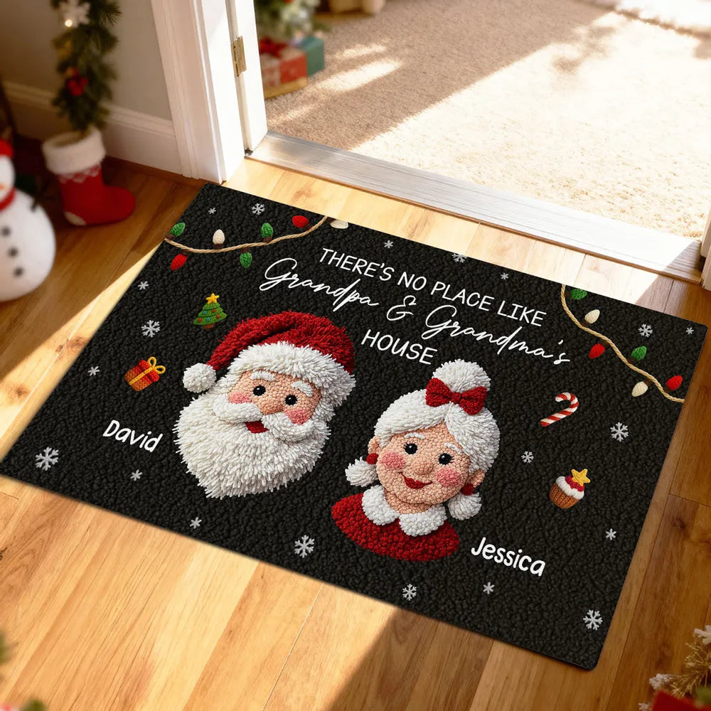 Personalized Christmas Doormat for Grandparents - Festive Holiday Decor Doormat MagicInPrints