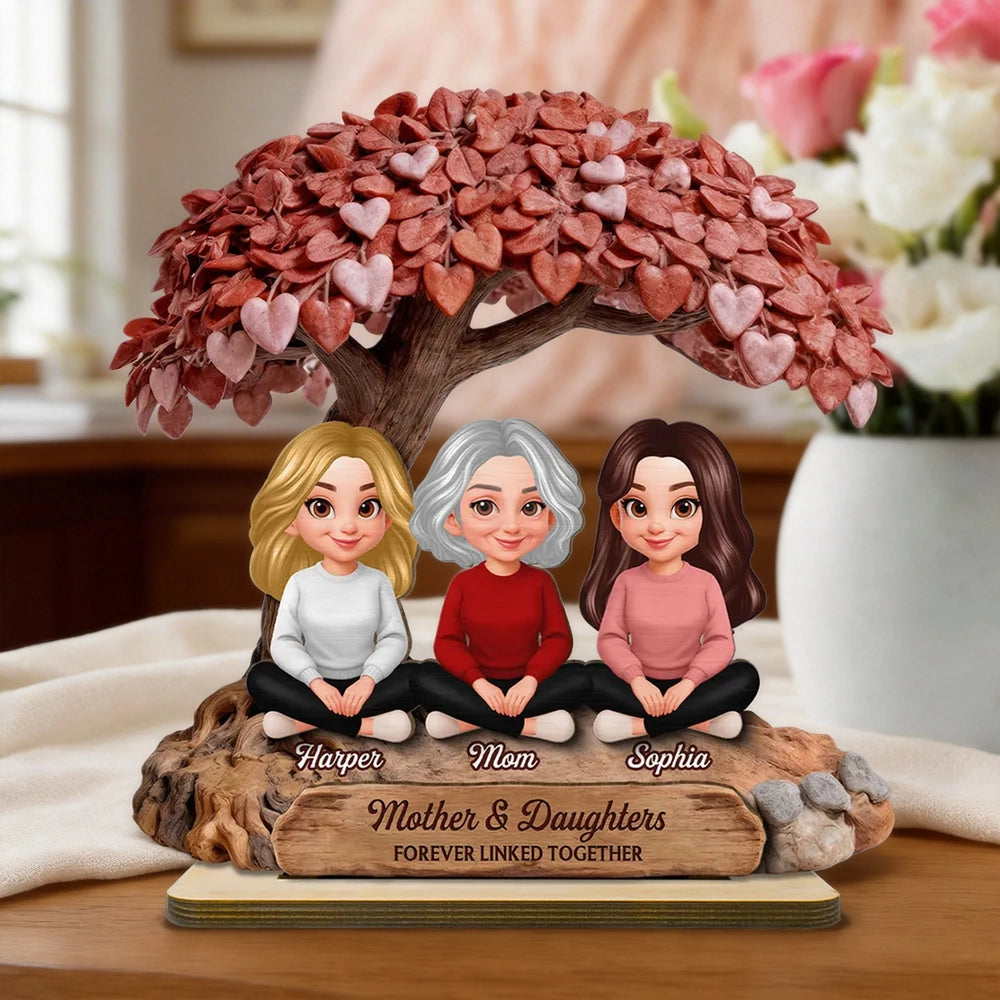 Personalized Family Figurine Tree for Mother & Daughters - Sentimental Gift Plaque MagicInPrints
