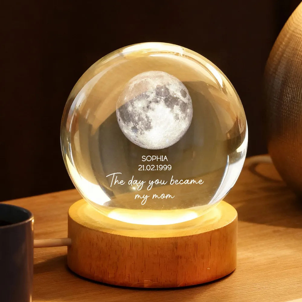 Personalized Moon Lamp for Mom - Custom Date and Message Gift Lamp MagicInPrints