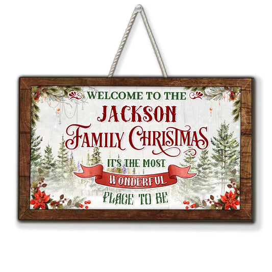 Personalized Family Christmas Sign - Rustic Holiday Decor for Home Sign MagicInPrints