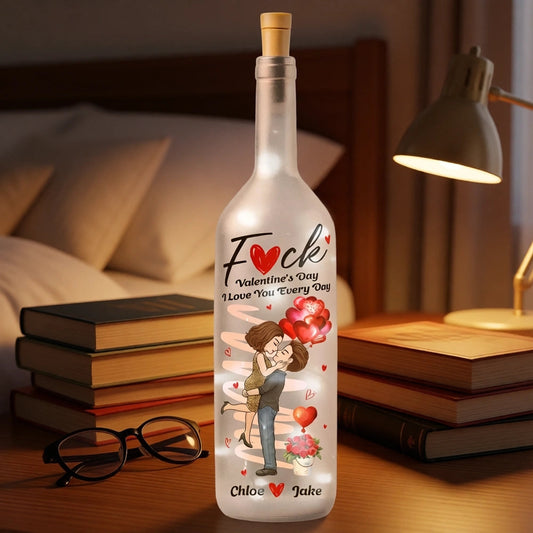 Personalized LED Wine Bottle Lamp for Couples - Romantic Valentine's Day Gift Lamp MagicInPrints