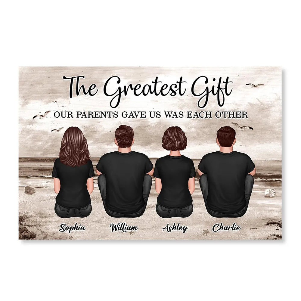Personalized Family Canvas Print for Siblings - Sentimental Gift Poster or Canvas MagicInPrints