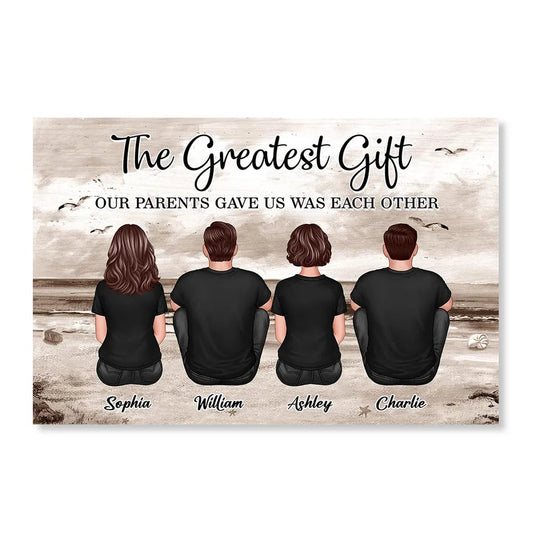 Personalized Family Canvas Print for Siblings - Sentimental Gift Poster or Canvas MagicInPrints