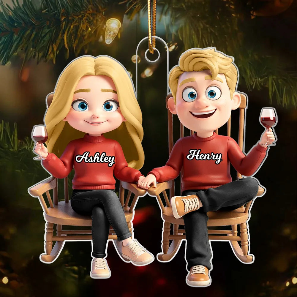 Personalized Couple Christmas Ornament - Custom Names Holiday Gift Ornament MagicInPrints