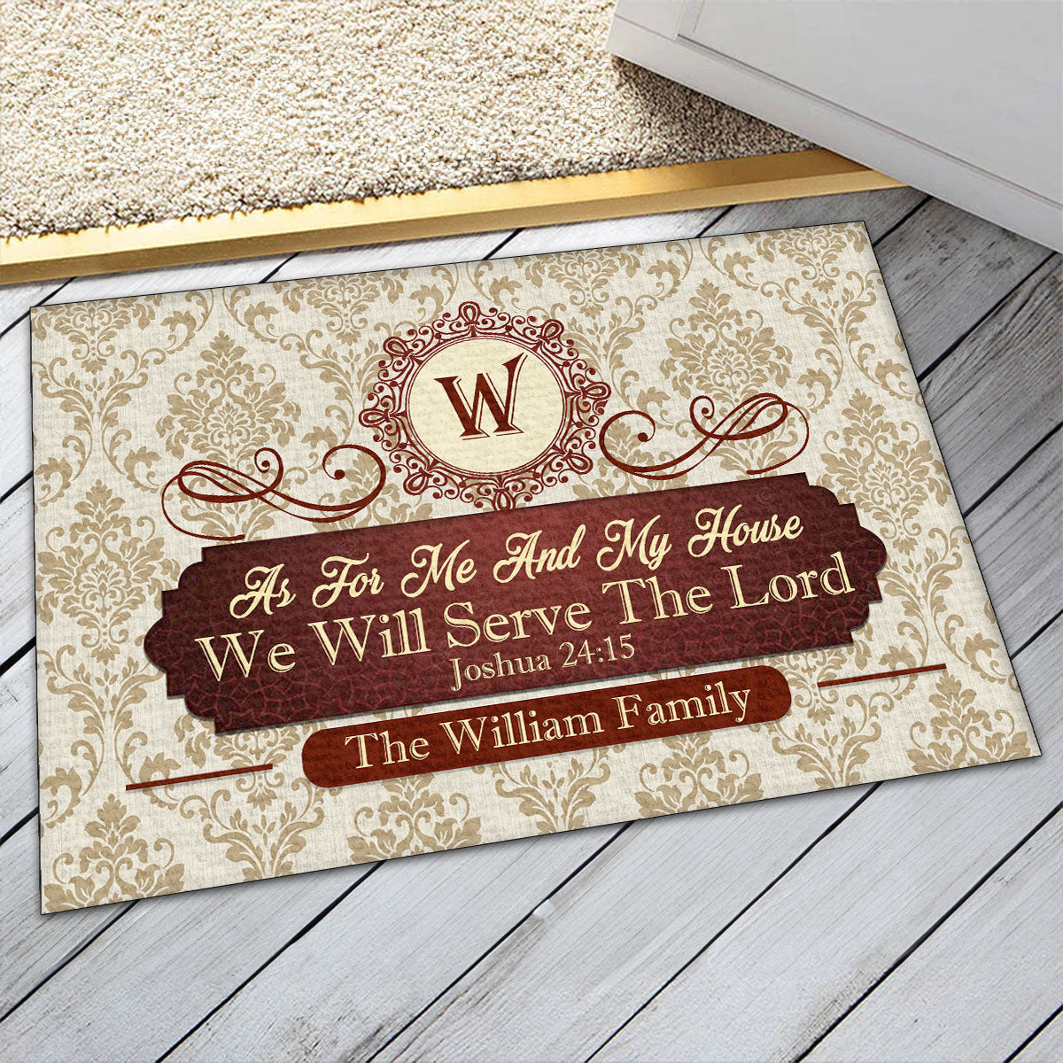 Custom Monogram Doormat for Families - Religious Home Decor Doormat MagicInPrints