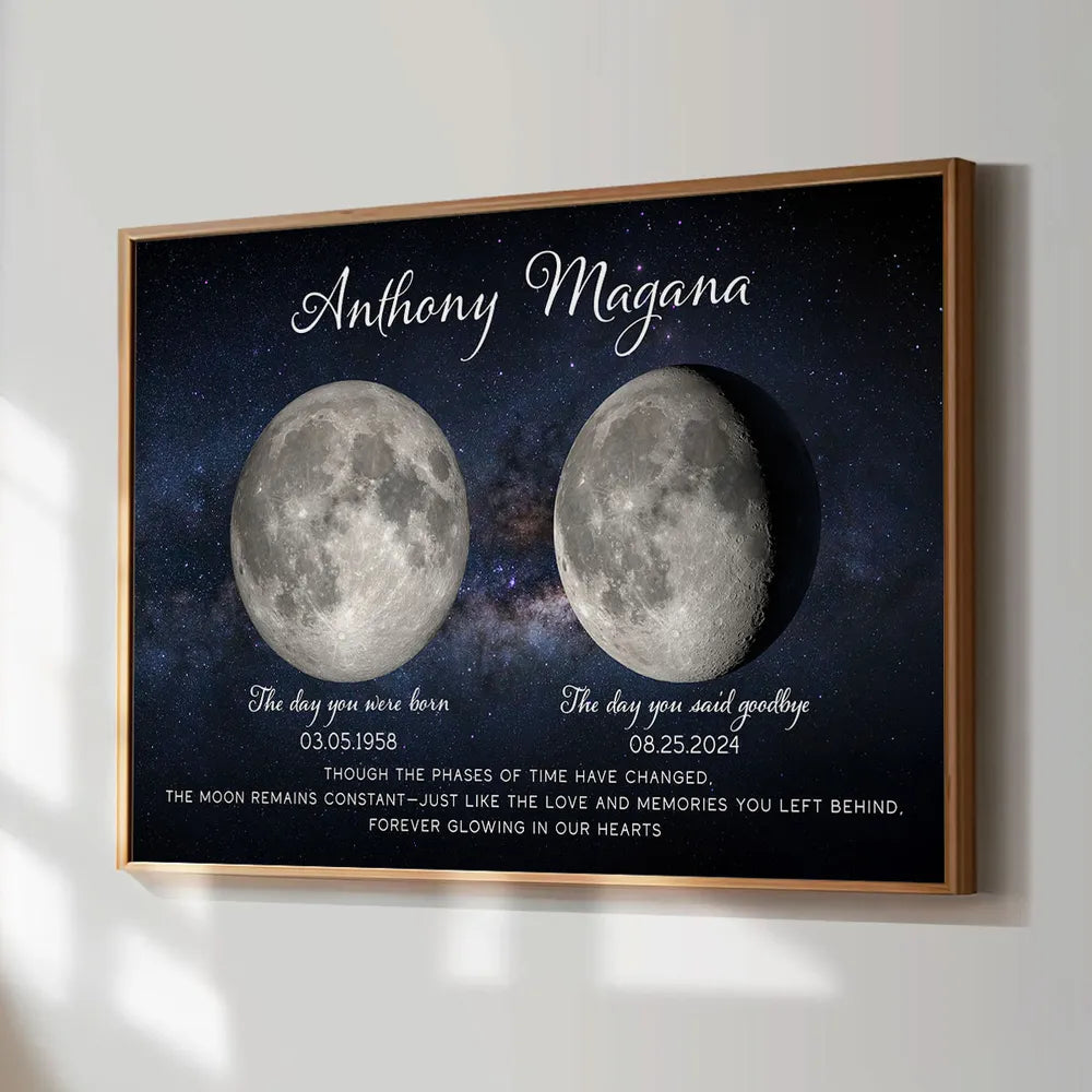 Personalized Memorial Moon Phase Canvas for Loved Ones - Sentimental Tribute Poster or Canvas MagicInPrints