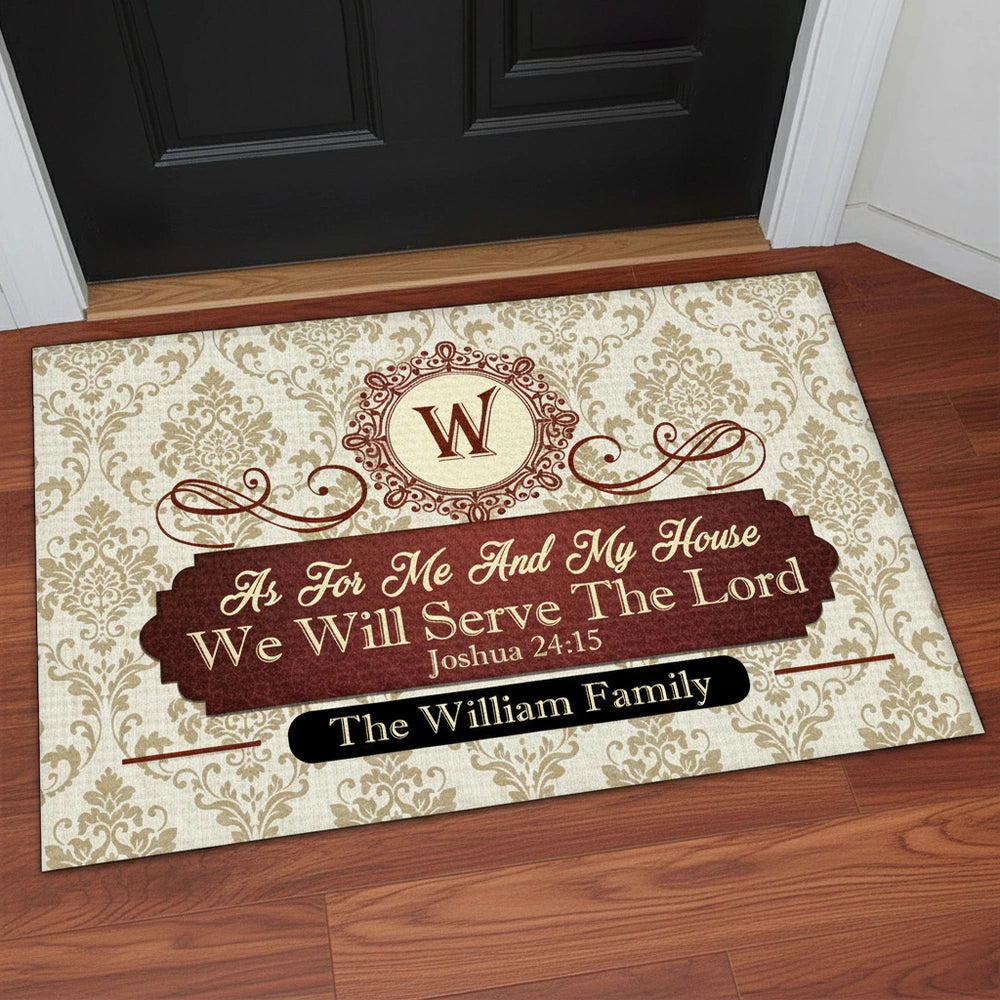 Custom Monogram Doormat for Families - Religious Home Decor Doormat MagicInPrints