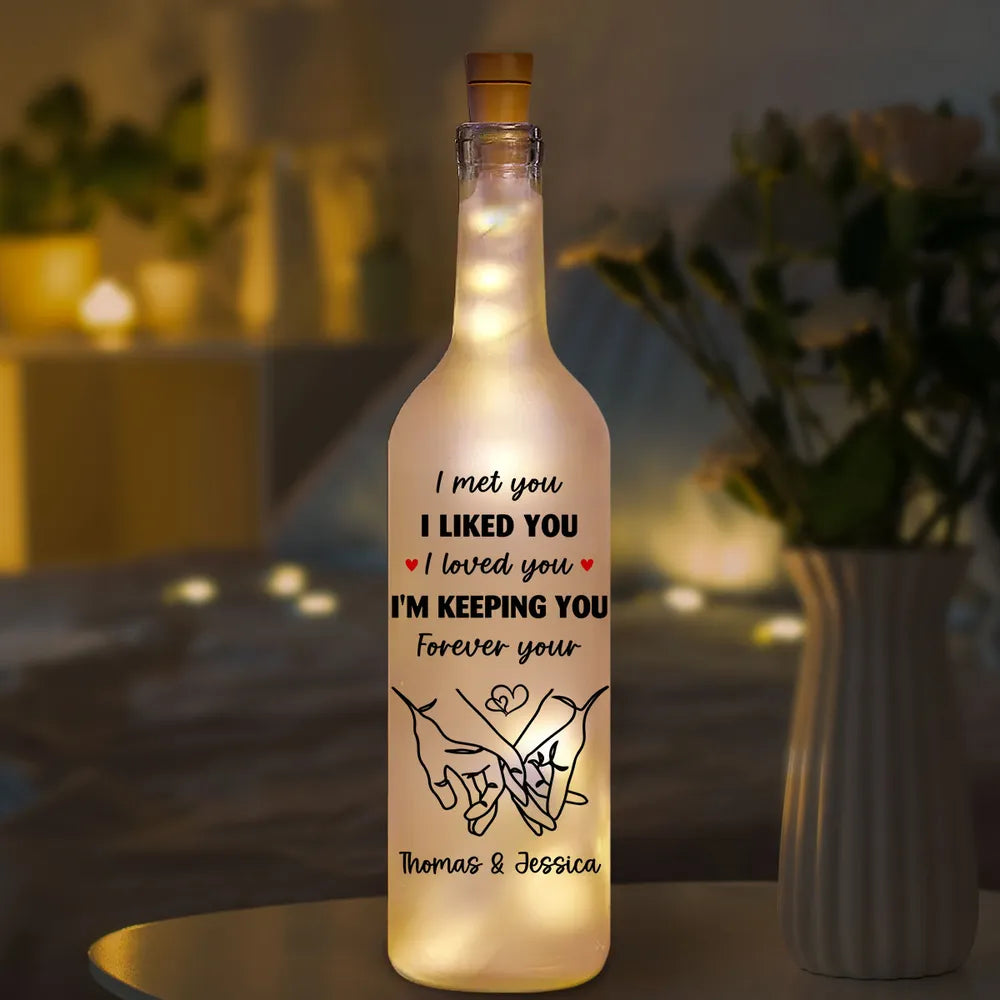 Personalized LED Wine Bottle Lamp for Couples - Romantic Gift for Anniversaries Lamp MagicInPrints