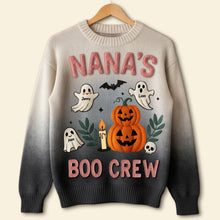 Load image into Gallery viewer, “Join the Boo Crew!” - Personalized Cute Grandma&#39;s Ugly Sweater, Perfect Gift for Grandma and Loved Ones Ugly Christmas Sweater PopCulturePrints
