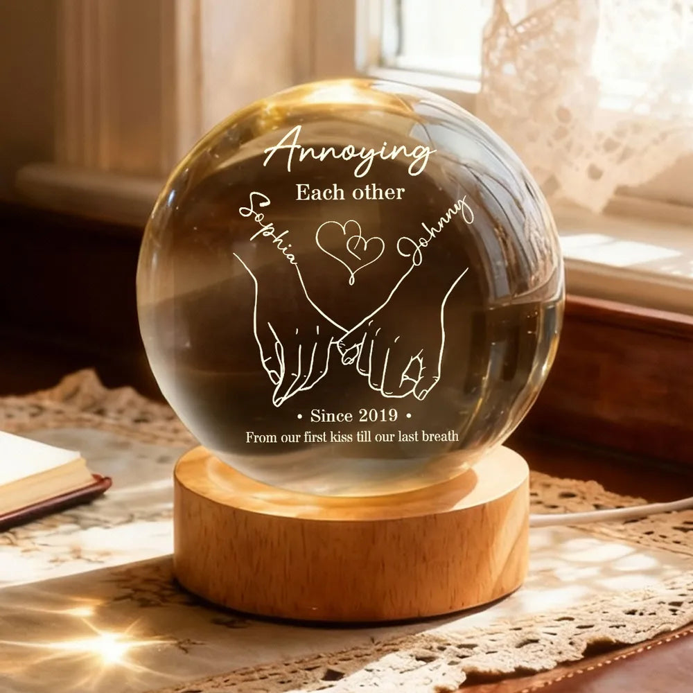 Personalized LED Globe Lamp for Couples with Custom Names - Romantic Anniversary Gift Lamp MagicInPrints