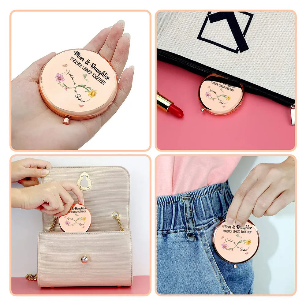 Personalized Compact Mirror for Mom & Daughter - Sentimental Gift for Mother's Day Beauty Tools MagicInPrints