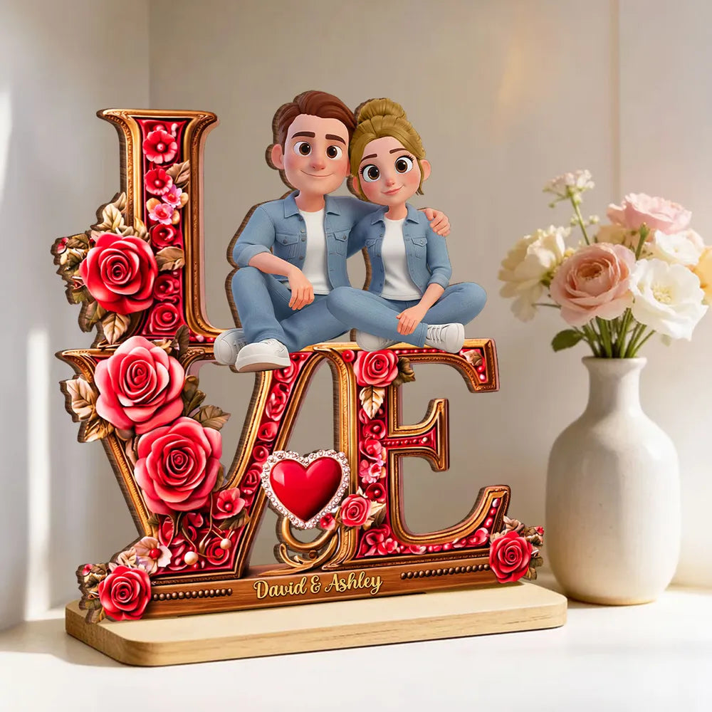 Personalized Couple Figurine Love Display - Romantic Gift for Anniversaries Plaque MagicInPrints