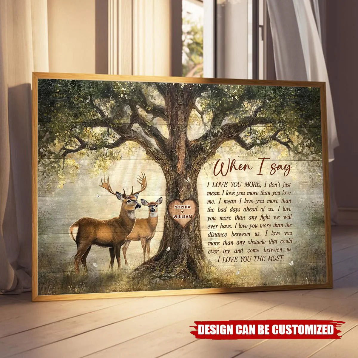 Customizable Couple Deer Canvas Art for Anniversary - Sentimental Gift Poster or Canvas MagicInPrints