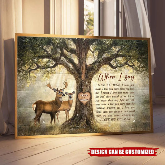 Customizable Couple Deer Canvas Art for Anniversary - Sentimental Gift Poster or Canvas MagicInPrints