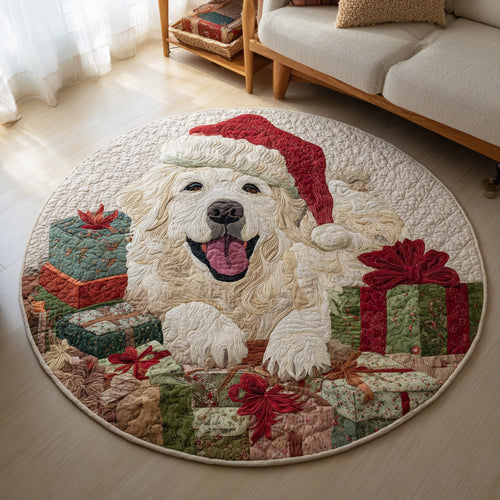 Bring Joy to Every Home – Personalized Quilted Round Mat – Gift for Dog Lovers Quilted Round Mat MagicInPrints