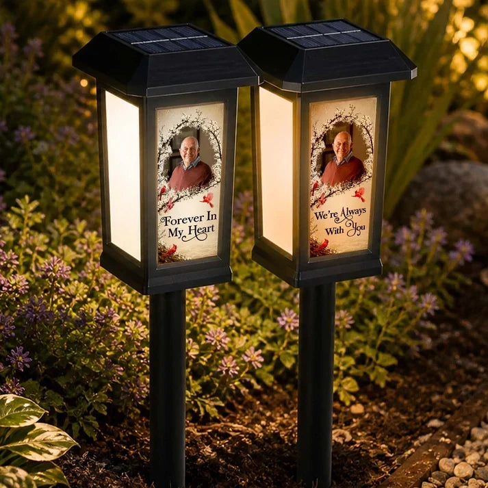 Personalized Solar Garden Stake Light with Cardinal Design Gift for Family