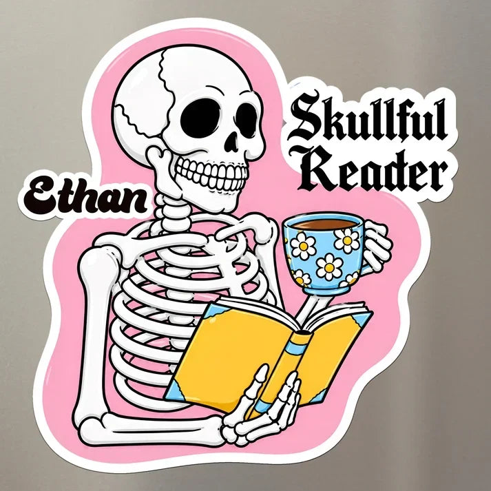Personalized Acrylic Magnet Cute Reading Animals Gift for Book Lovers