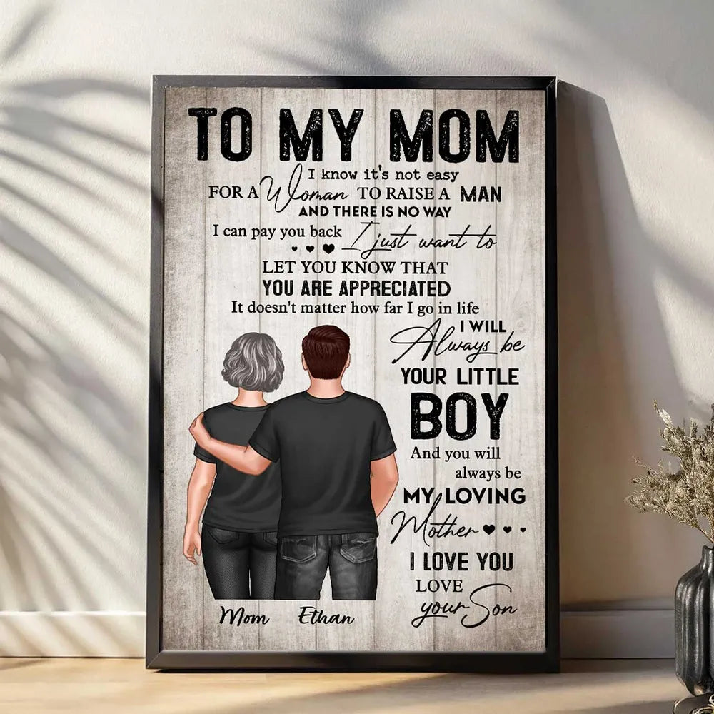 Personalized Mother-Son Canvas Art - Sentimental Gift for Mom Poster or Canvas MagicInPrints