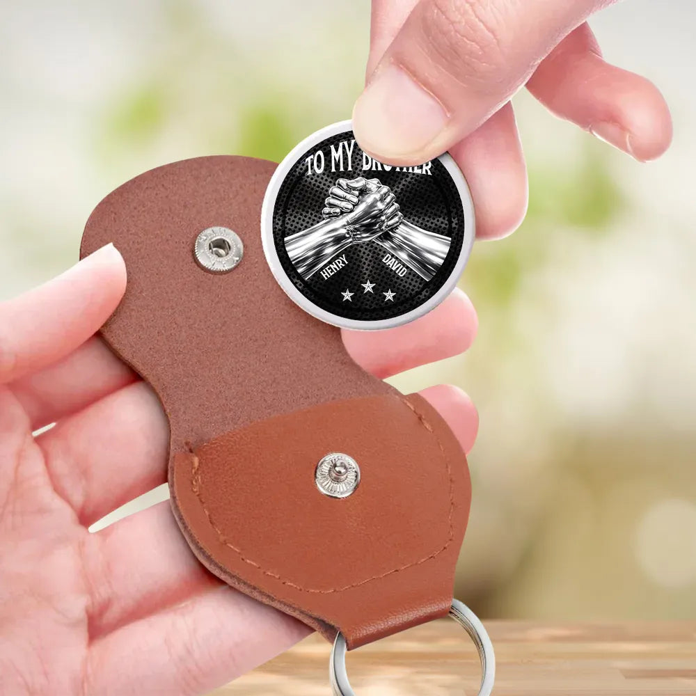 Engraved Leather Keychain for Brother - Sentimental Gift for Special Occasions Keychain MagicInPrints