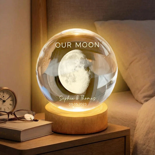 Personalized Moon Lamp for Couples with Date - Romantic Gift for Anniversaries Lamp MagicInPrints