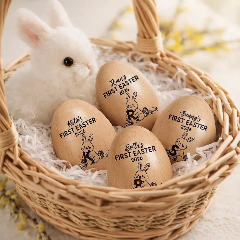 Personalized Wooden Easter Egg for Kids - First Easter Keepsake 2026 Musical Instruments MagicInPrints