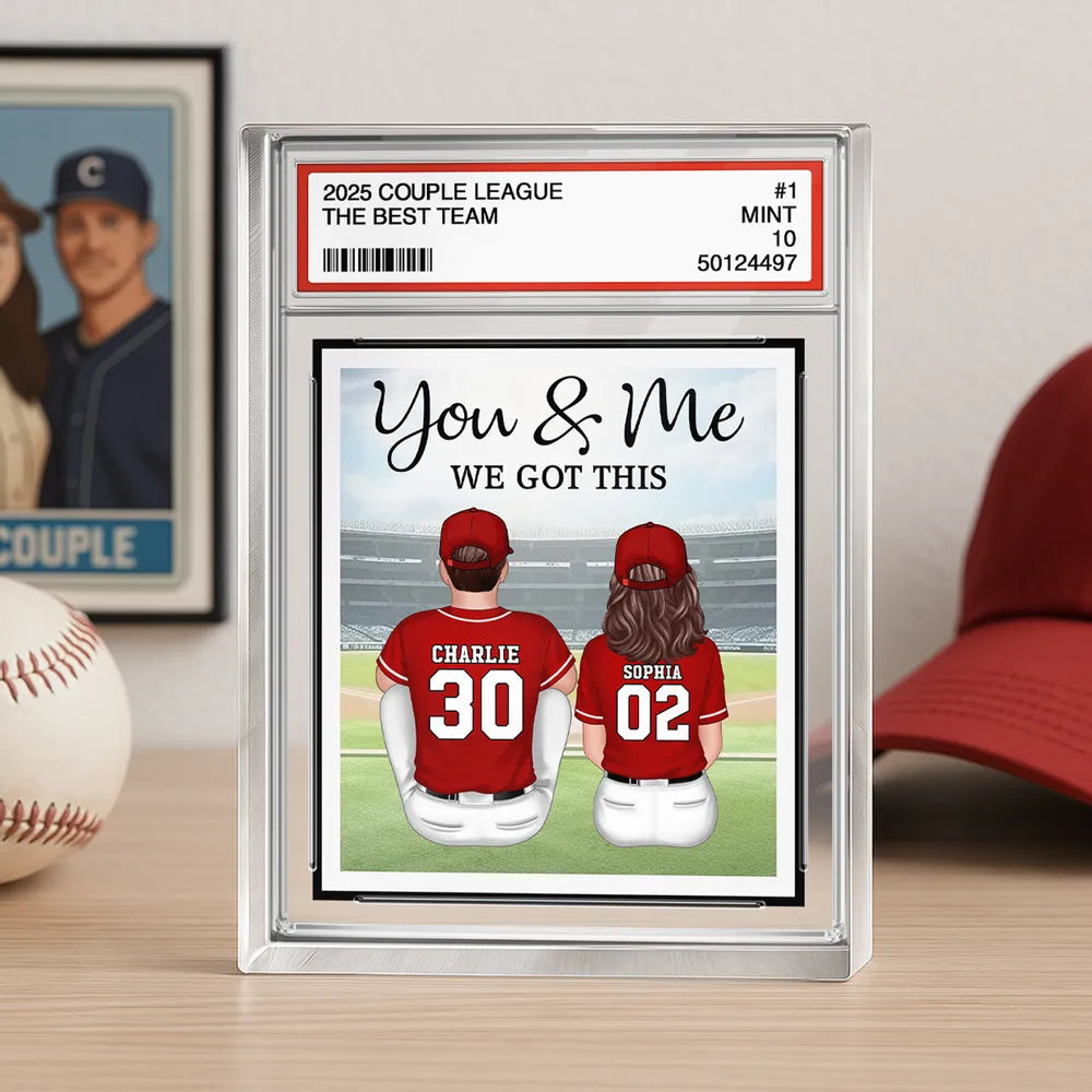 Personalized Couple Baseball Card Display - Romantic Gift for Sports Fans Plaque MagicInPrints