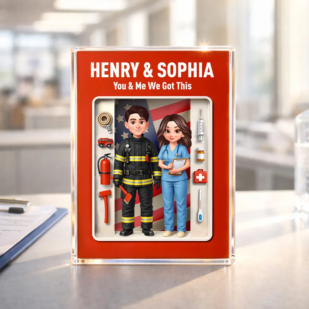Personalized Hero Figurine Set for Firefighters and Nurses - Appreciation Gift Plaque MagicInPrints
