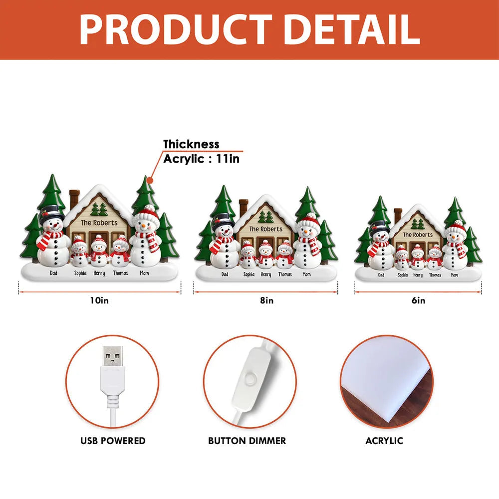 Personalized Family Snowman Christmas Ornament - Holiday Decoration Plaque MagicInPrints