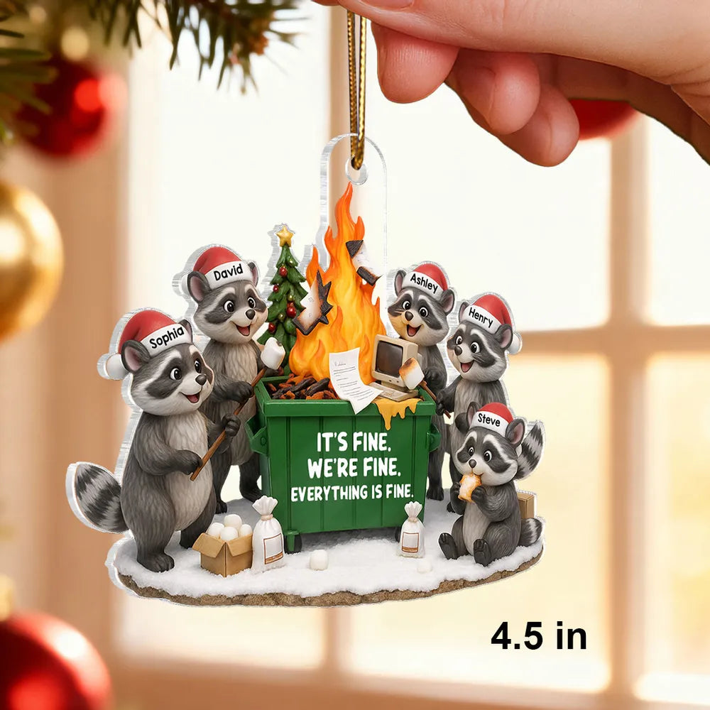 Personalized Raccoon Family Christmas Ornament - Funny Holiday Decor Ornament MagicInPrints