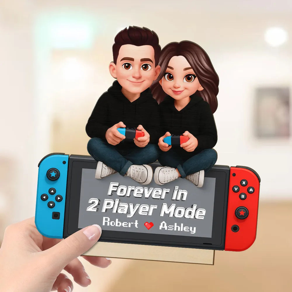 Personalized Couple Gaming Figurine - Custom Names - Romantic Gift Plaque MagicInPrints
