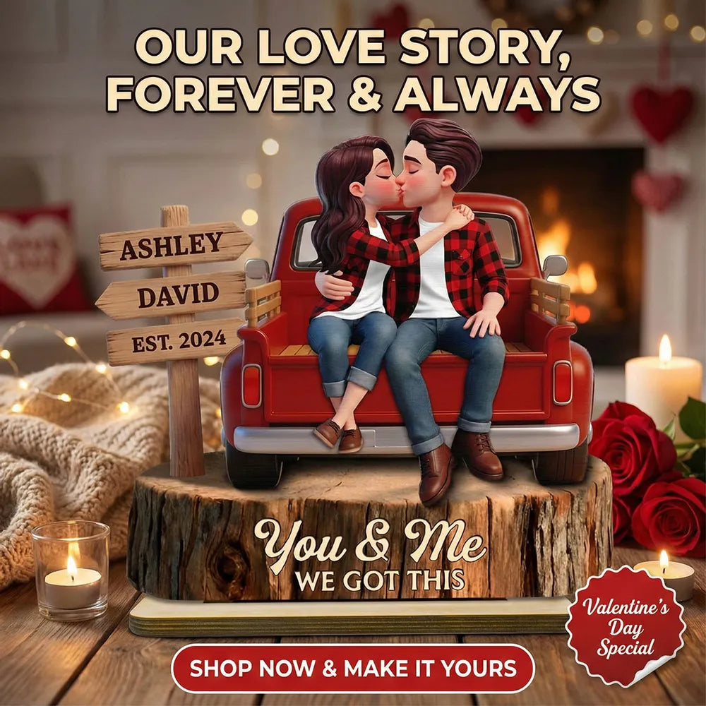 Personalized Couple Figurine Romantic Gift - Anniversary or Valentine's Day Plaque MagicInPrints