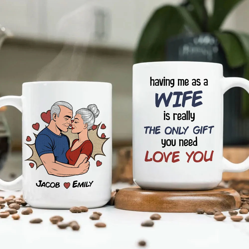Personalized Couple Mug Set for Wife - Romantic Gift for Anniversary Cup MagicInPrints