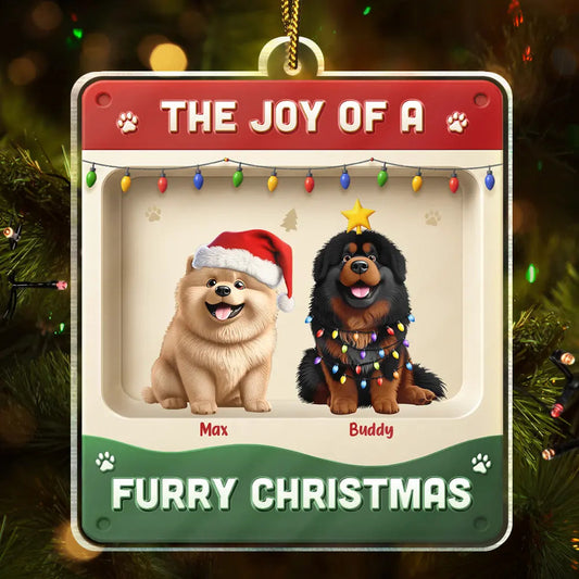 Celebrate the Furry Joy – Personalized Acrylic Ornament – Gift for Pet Lovers Acrylic Ornament MagicInPrints