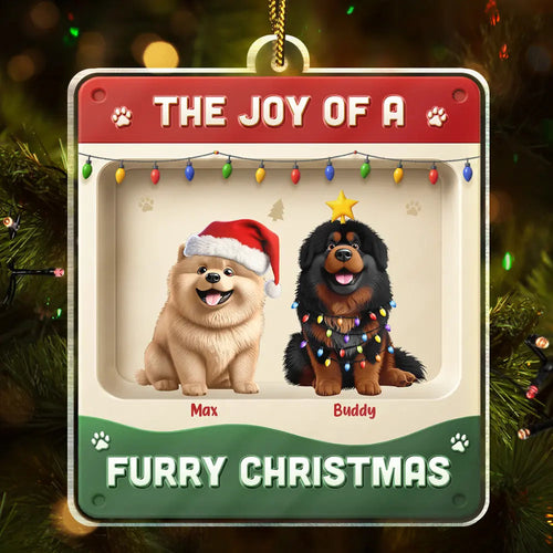 Celebrate the Furry Joy – Personalized Acrylic Ornament – Gift for Pet Lovers Acrylic Ornament MagicInPrints