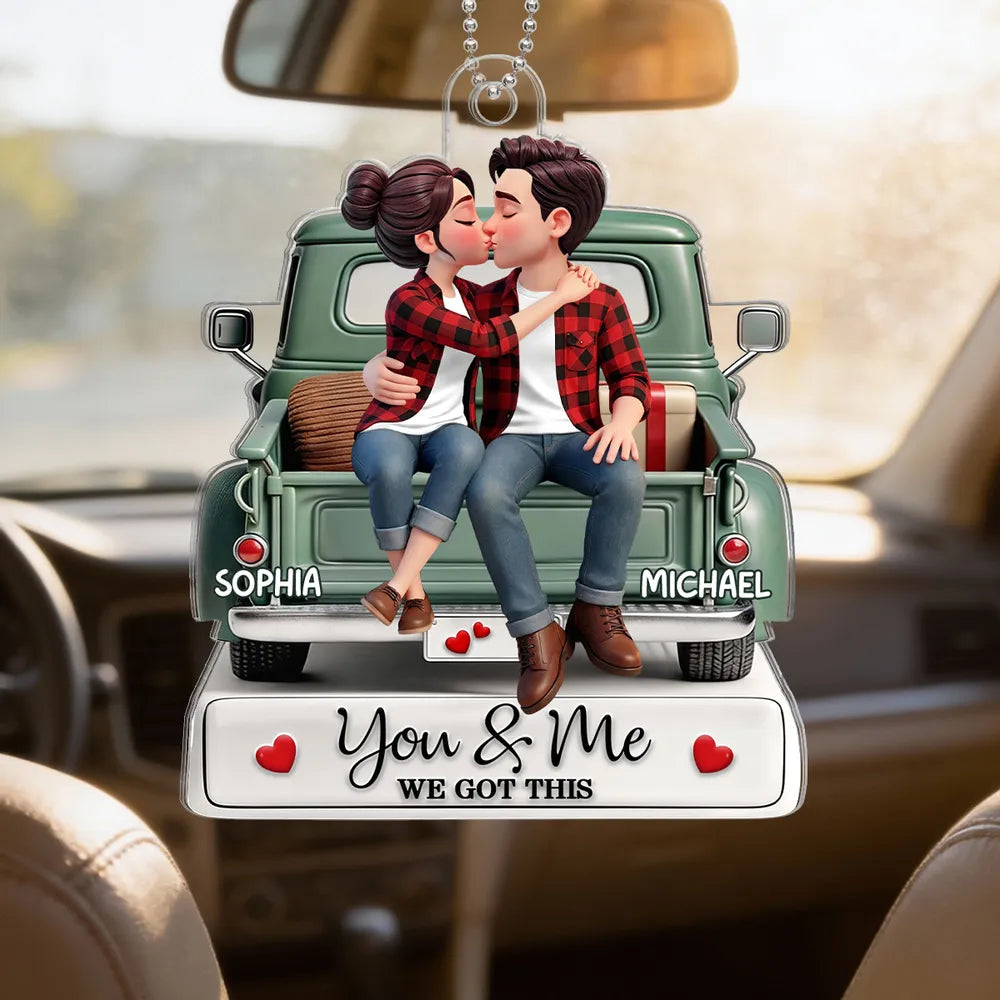 Personalized Couple Car Ornament for Lovers - Romantic Gift Car Hanger MagicInPrints