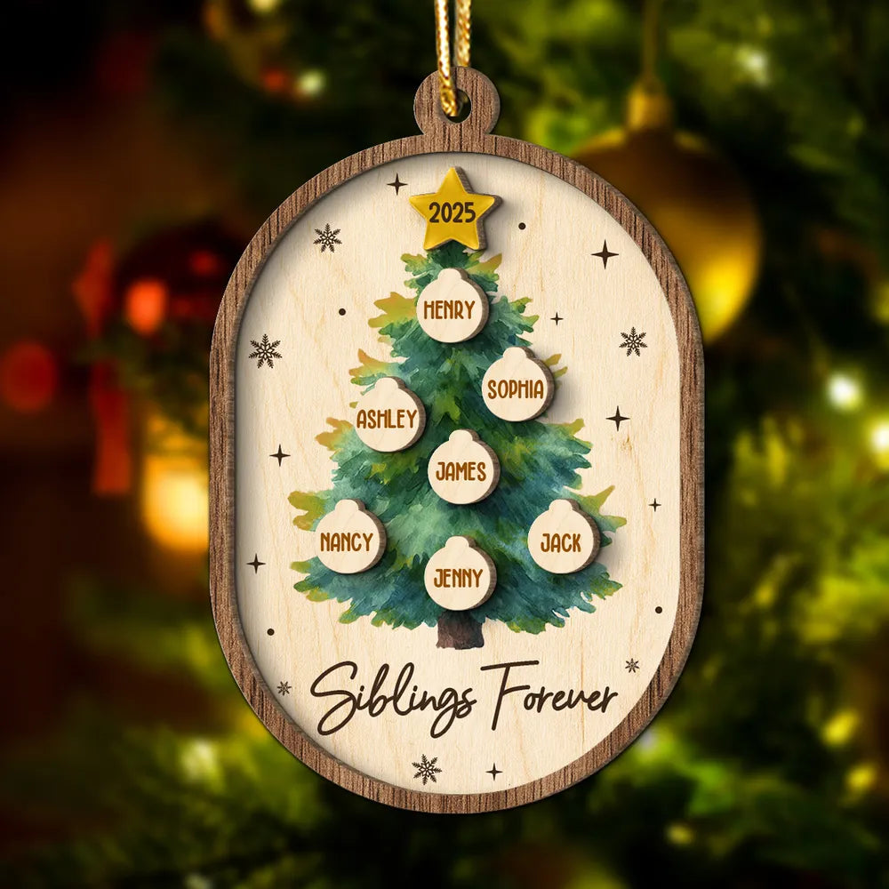 Personalized Family Christmas Ornament for Siblings - Holiday Tree Decoration Ornament MagicInPrints