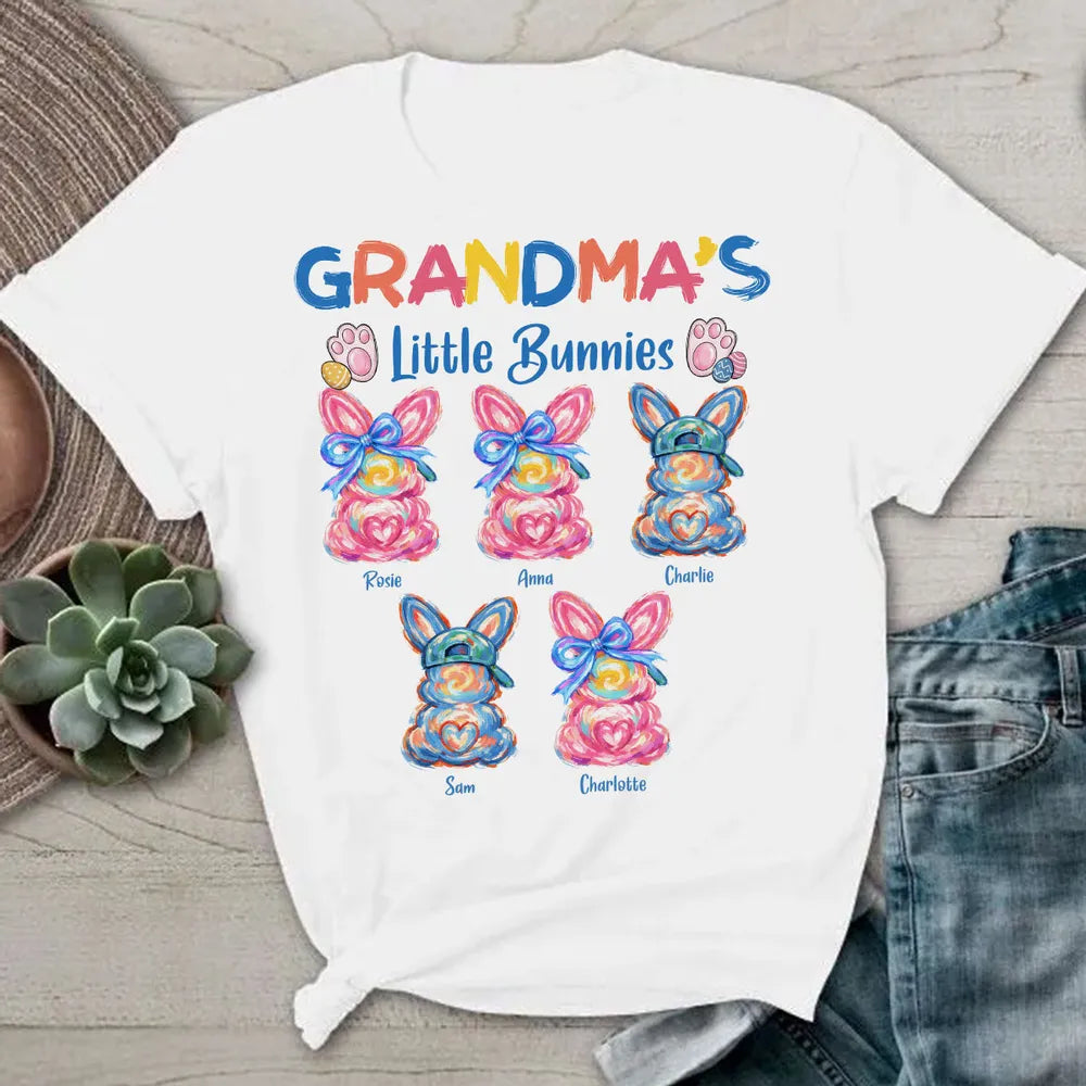 Personalized Grandma's Little Bunnies T-Shirt for Easter - Family Gift Cloth MagicInPrints