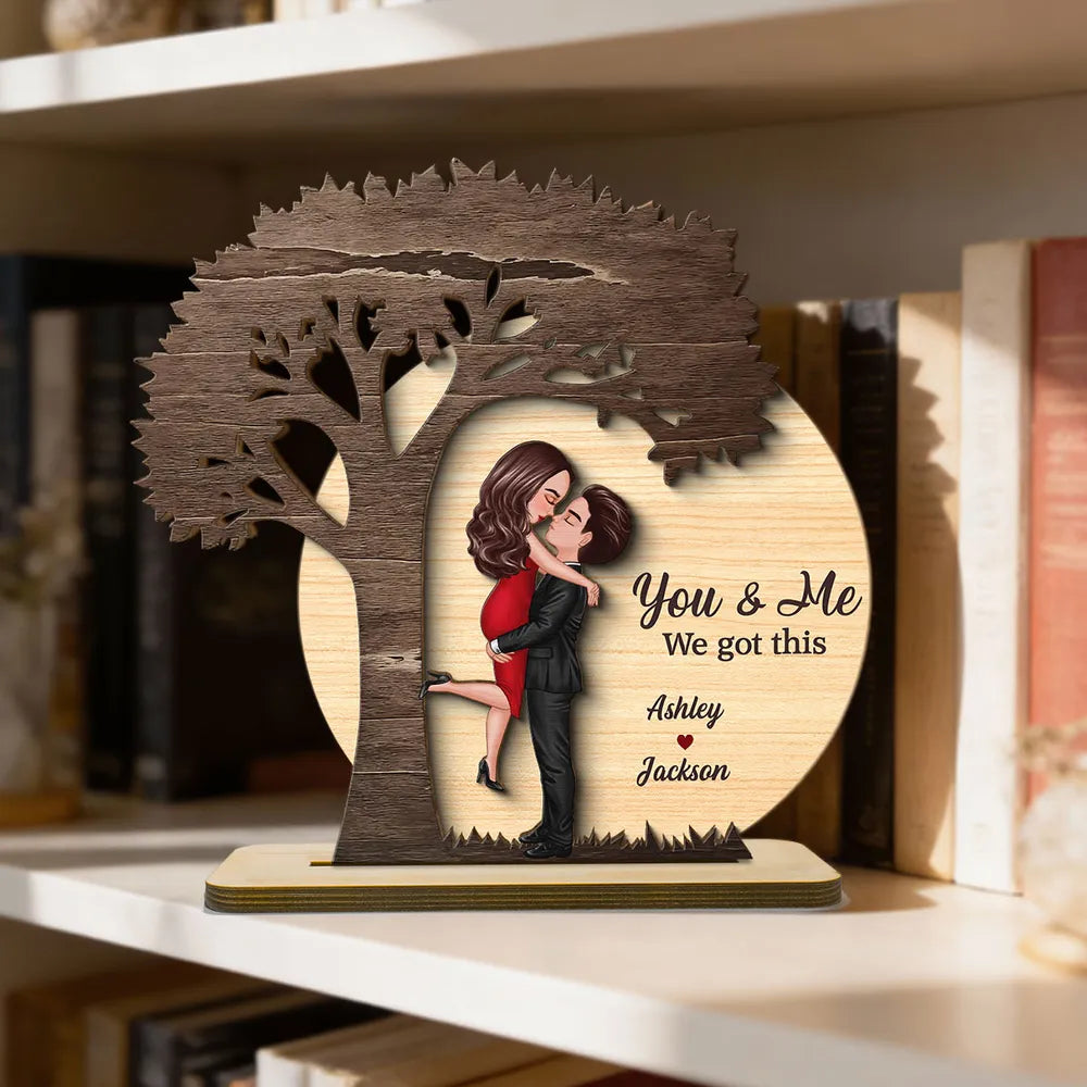 Personalized Wooden Couple Sculpture for Romantic Gift - Anniversary or Valentine's Day Plaque MagicInPrints