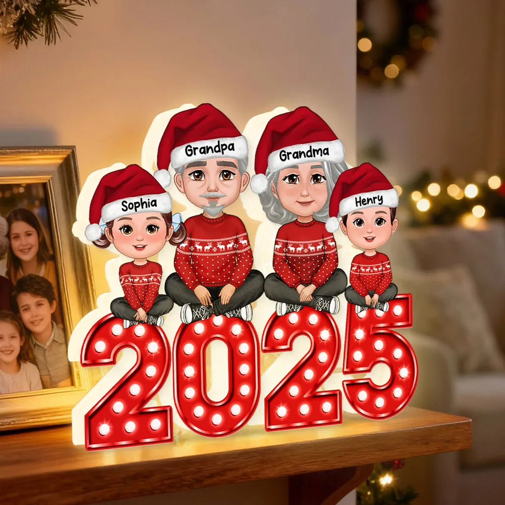 Personalized Family Christmas Table Decoration 2025 - Festive Holiday Gift Plaque MagicInPrints
