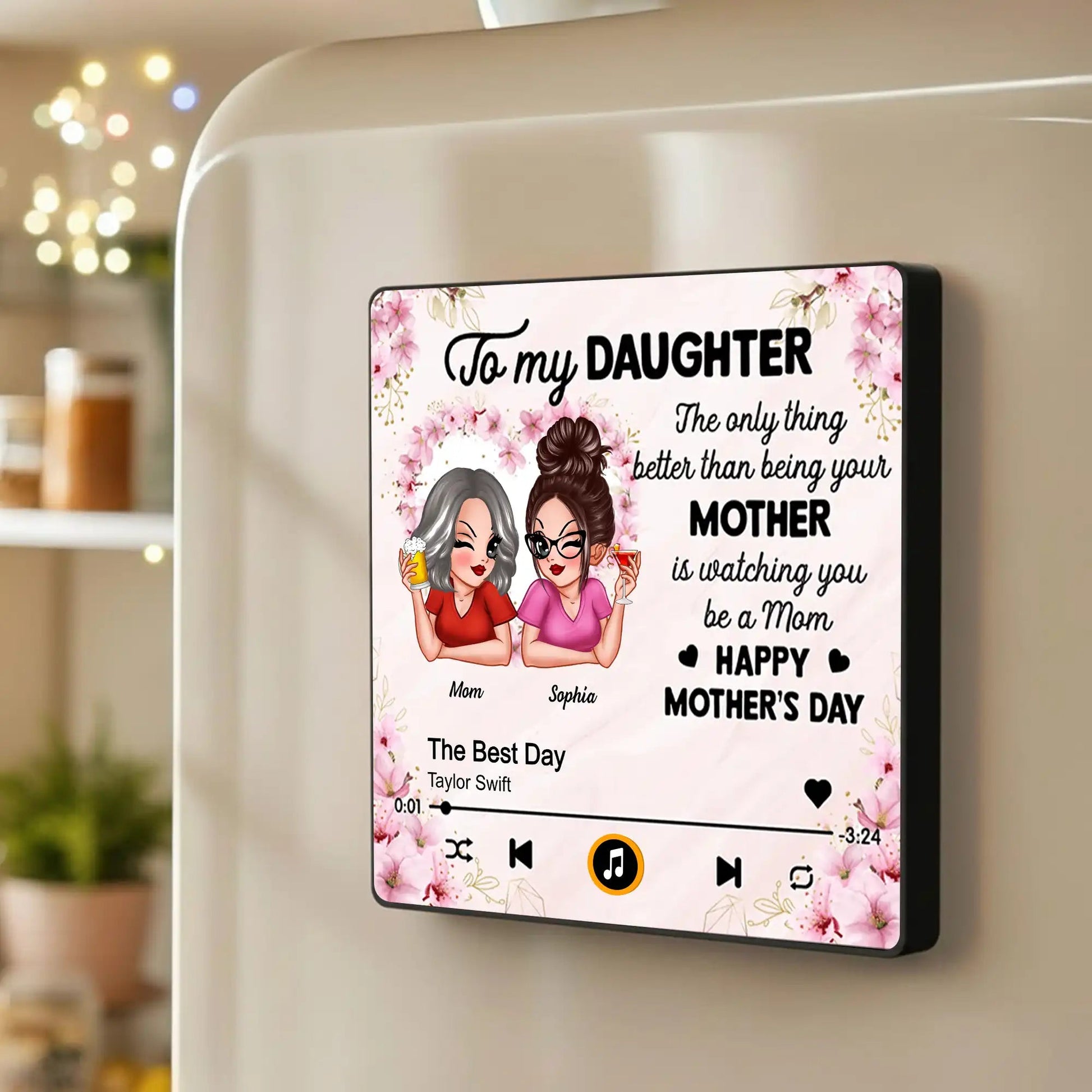 Personalized Music Plaque for Daughter - Mother's Day Gift Fridge Magnet MagicInPrints