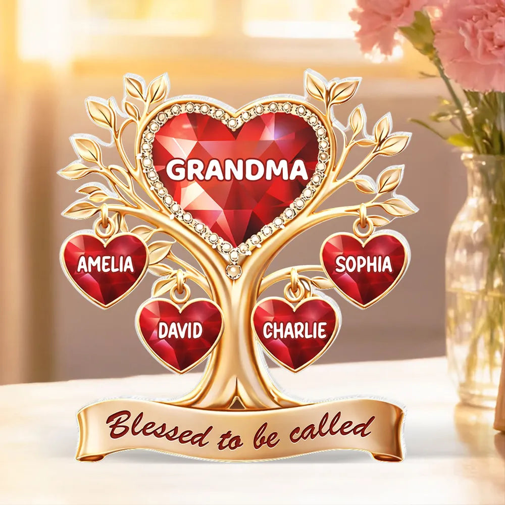 Personalized Family Tree Ornament for Grandma - Heartwarming Gift for Mother's Day Plaque MagicInPrints