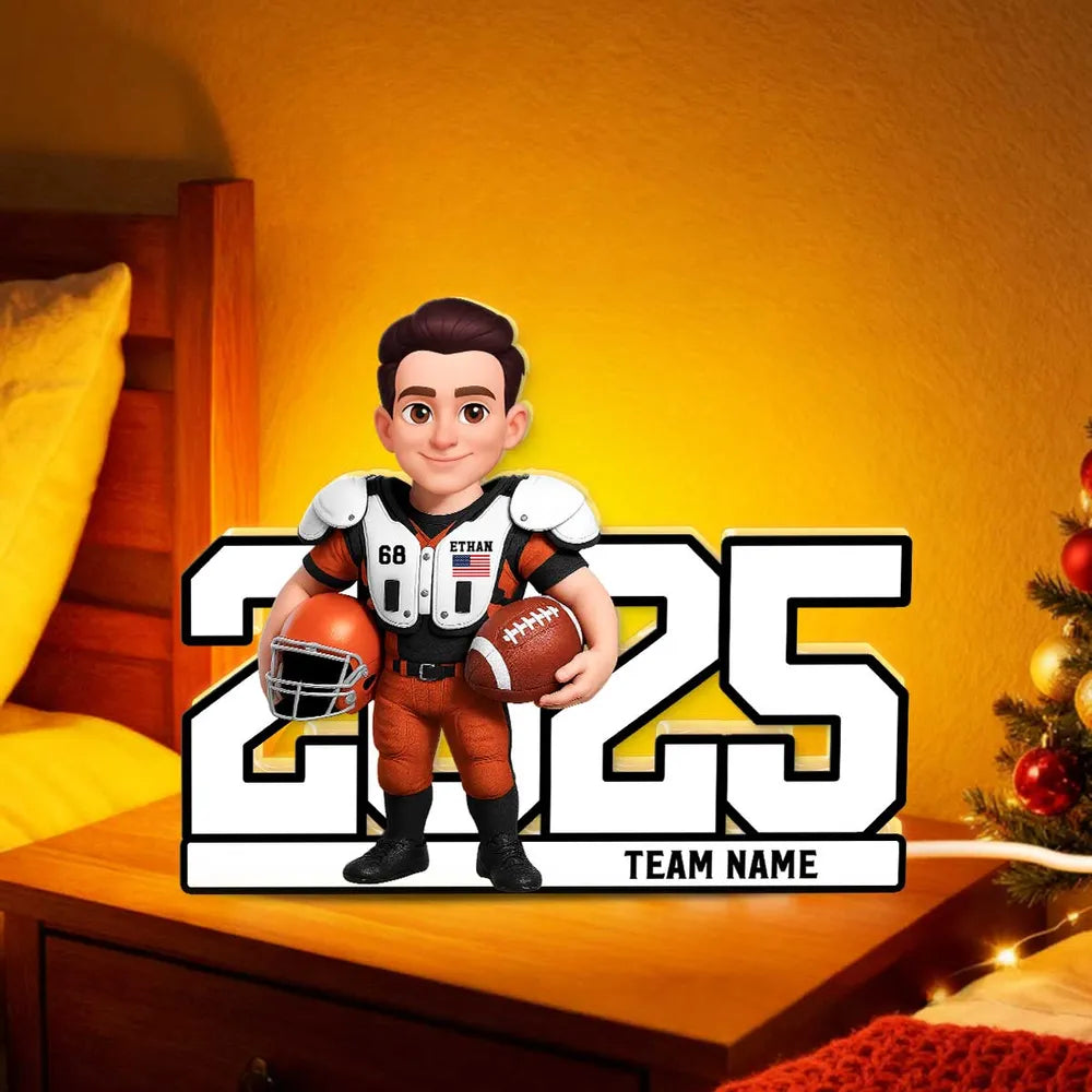 Personalized Football Player Figurine for Kids - Custom Year and Team Name Plaque MagicInPrints
