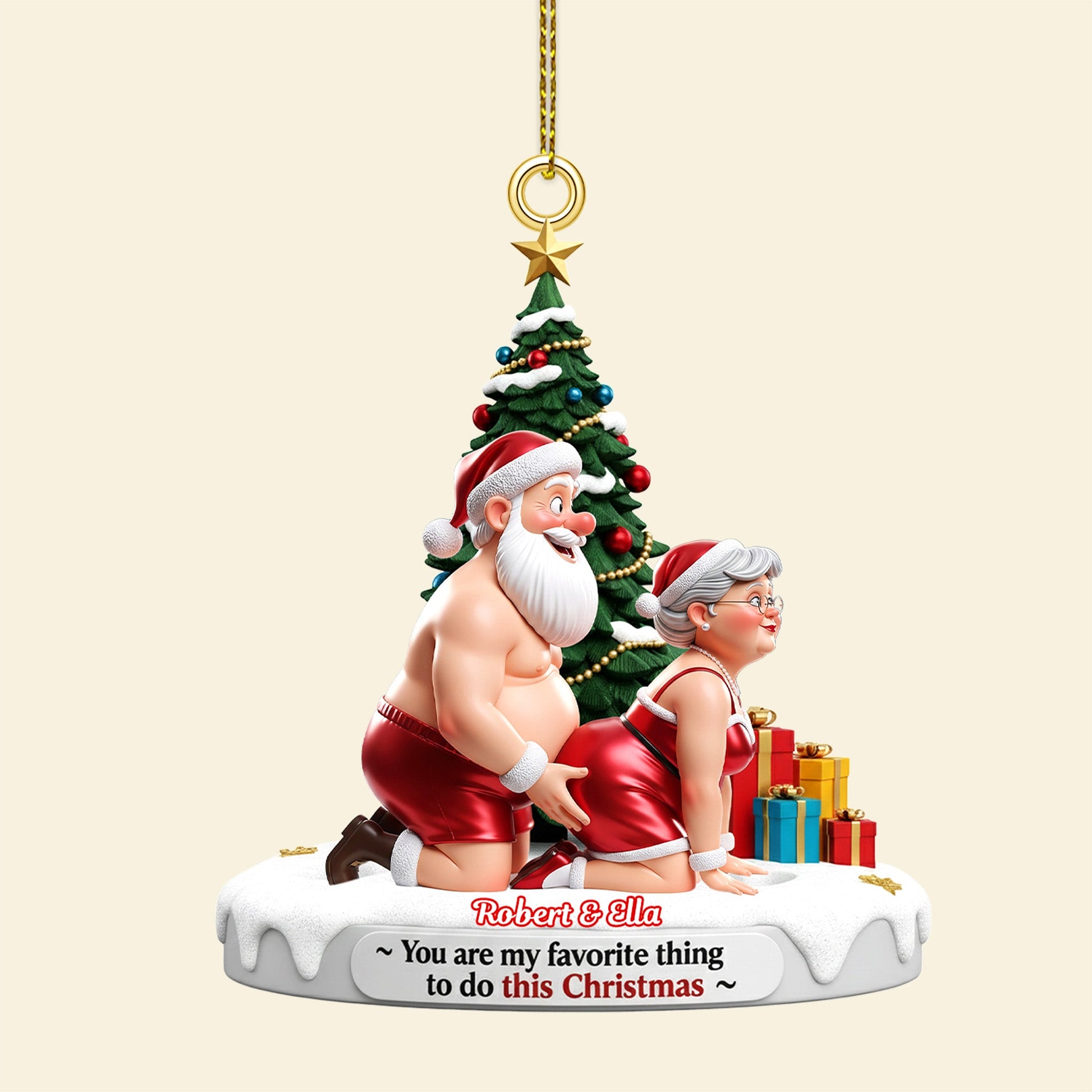 Old Naughty Couple Ornament - Personalized Gifts For Couple Christmas Ornament Ornament MagicInPrints
