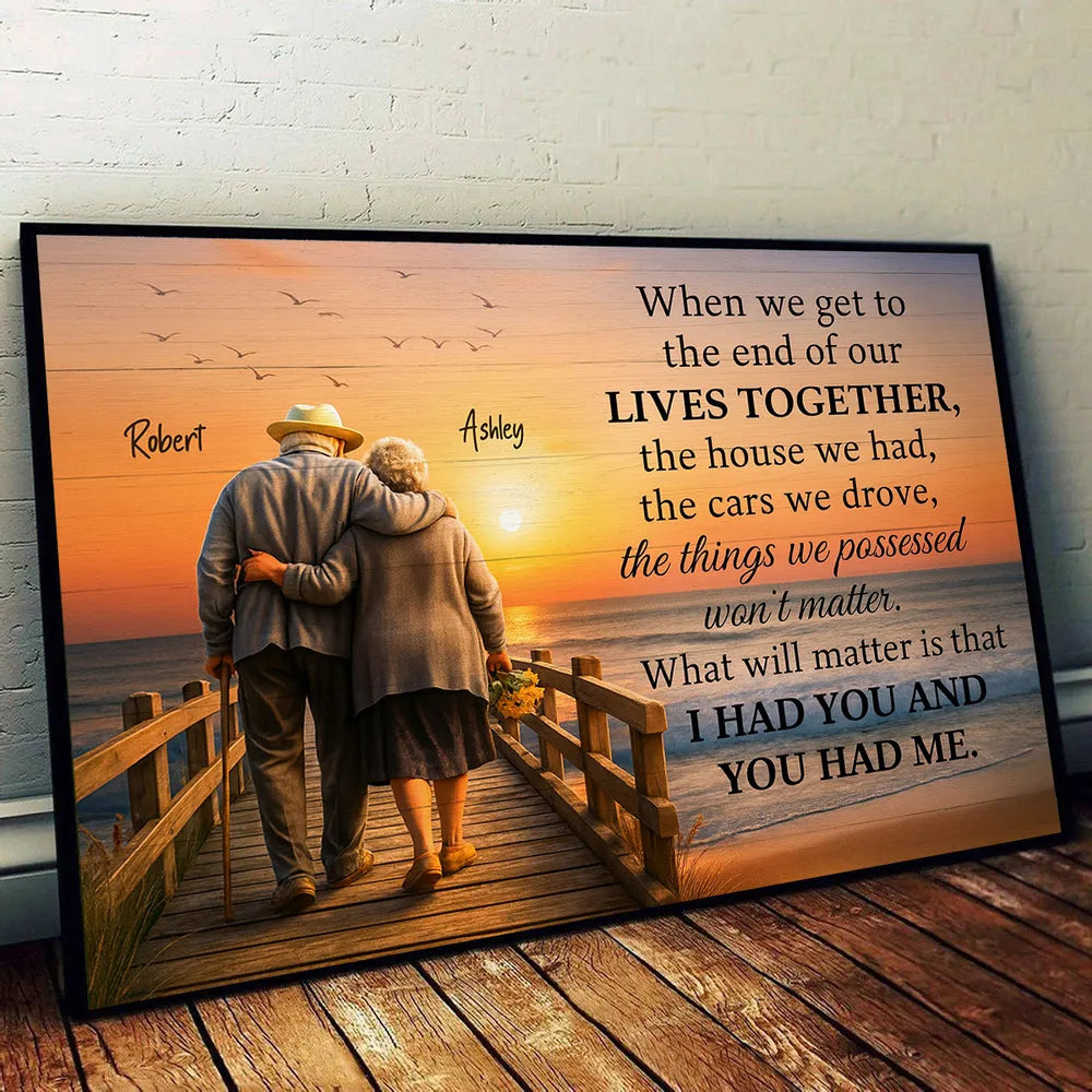 Personalized Canvas Print for Couples - Sentimental Sunset Walk Quote Poster or Canvas MagicInPrints